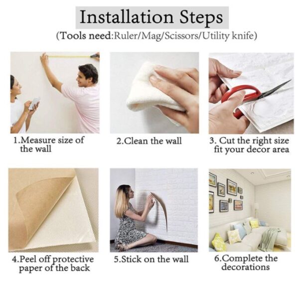 3D Foam Panels Peel & Stick Wall Stickers for DIY Home Décor (Dark Wooden, 70×70 cms, 5.3 square feet per panel)