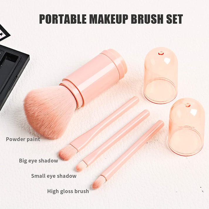 4 in 1 Travel Makeup Brush Set