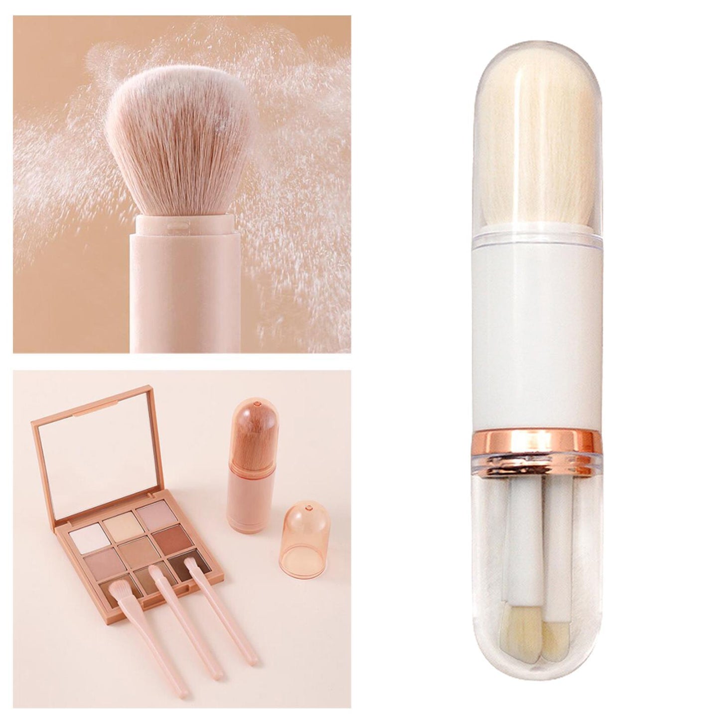 4 in 1 Travel Makeup Brush Set