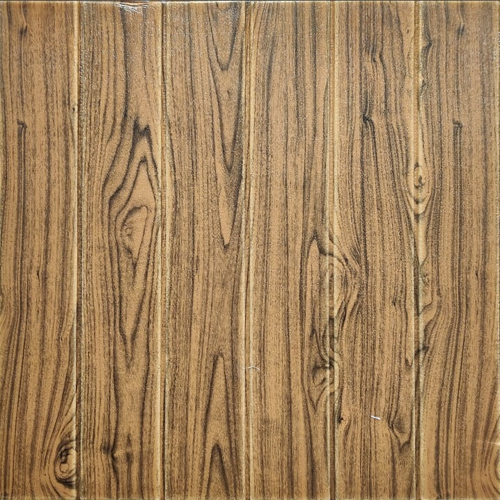 3D Foam Panels Peel & Stick Wall Stickers for DIY Home Décor (Dark Wooden, 70×70 cms, 5.3 square feet per panel)