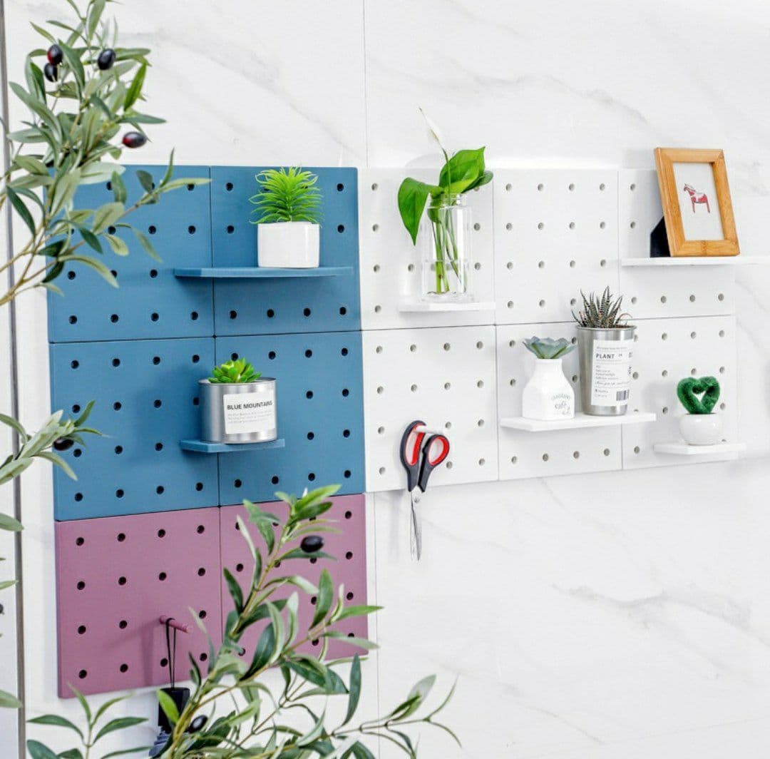 SMART DECORATIVE PLASTIC PEGBOARD - WALL DECOR STORAGE - SmartMOM.in