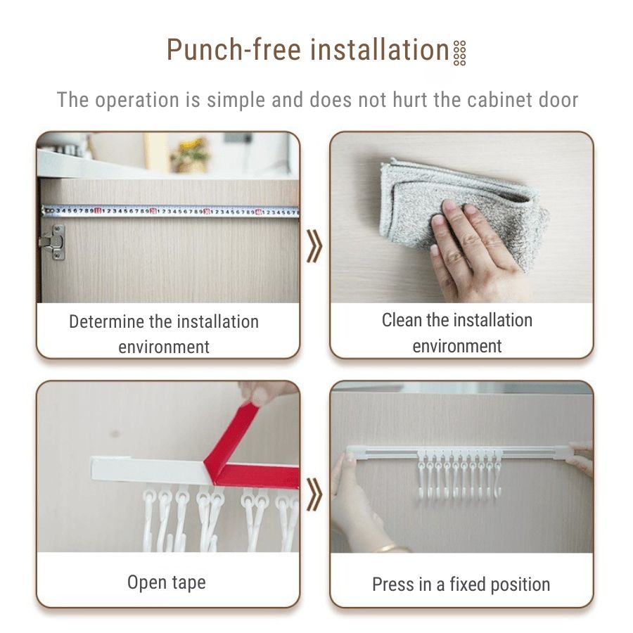 Punch Free Hooks for Easy Organisation