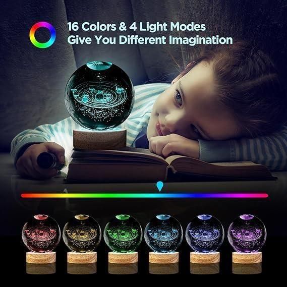 3D Crystal Space Ball Lamp