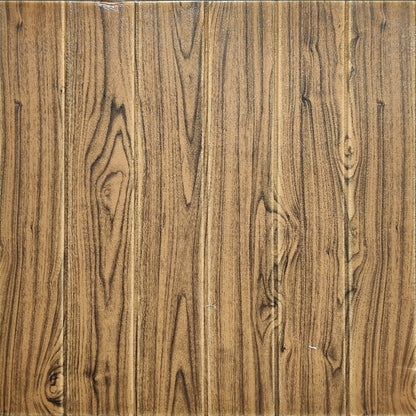 3D Foam Panels Peel & Stick Wall Stickers for DIY Home Décor (Dark Wooden, 70×70 cms, 5.3 square feet per panel)