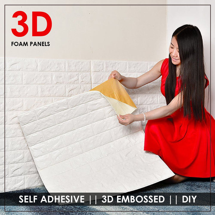 3D Foam Panels Peel & Stick Wall Stickers for DIY Home Décor (5.8 square feet per panel)