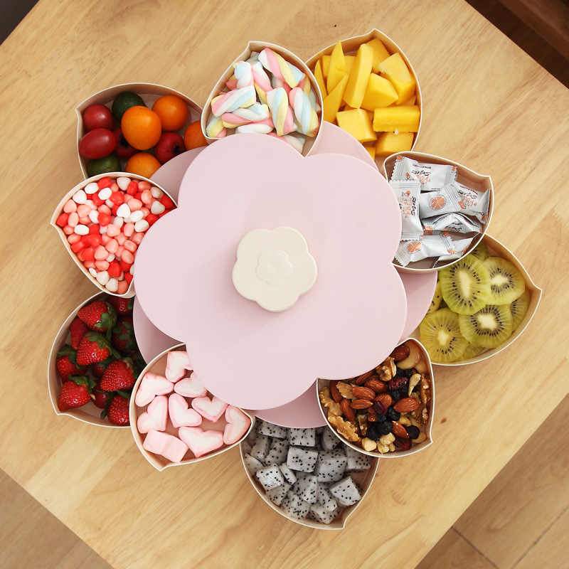 Flower Candy Box™ Double Layer 10 Grid Rotary Storage Box - SmartMOM.in